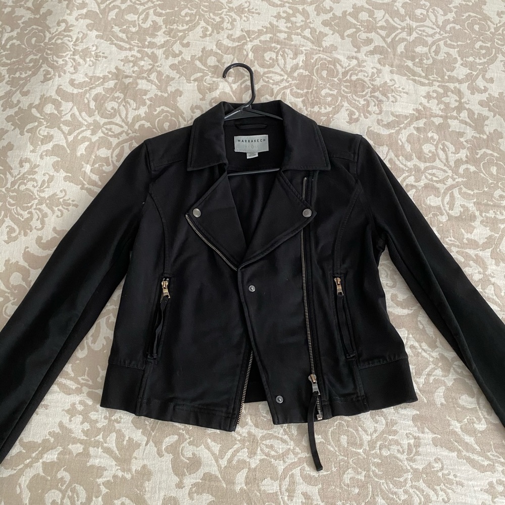 Anthropologie Marrakech Knit Moto Jacket